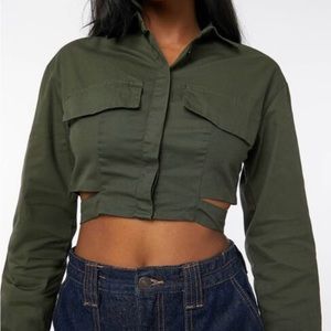 Sexy dress up and casual green top (XS)